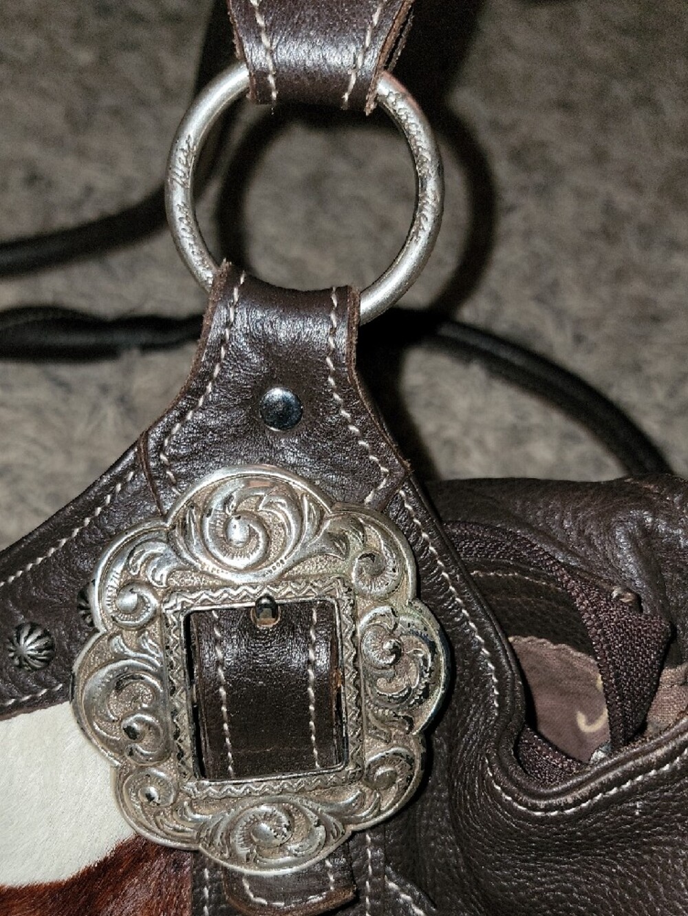 American West Genuine Leather Dark Brown Handbag - Picture 10 of 16